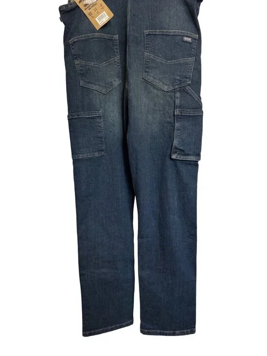 Berne Bib Overalls Size 36/34 Washed Flex Denim Reinforced Knee NWT - Picture 12 of 16